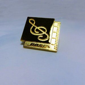Unique BOSE Gold Plated / Toned "Bose & Music Note " Logo Pin